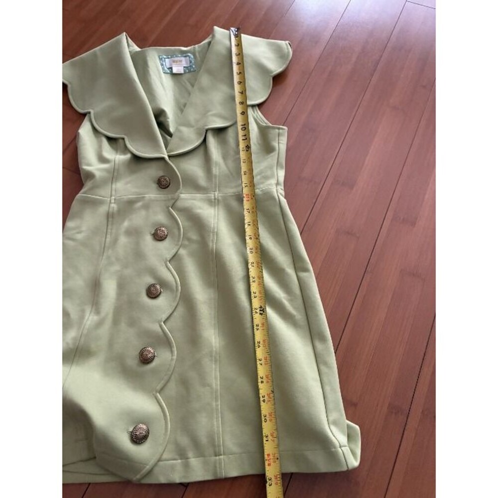 Maeve Anthropologie light green scalloped collar mini dress Medium Petite - Picture 8 of 8